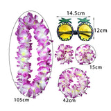 Maxbell Hawaiian Necklace Costume Set Beach Womens Fancy Dress Dress Decor Headband Violet