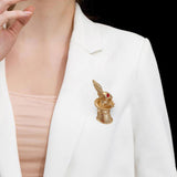 Maxbell Alloy Rabbit Brooch Breastpin Jewelry Bunny Lapel Pin for Coat Backpacks Hat StyleA