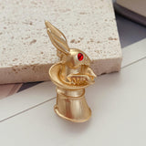 Maxbell Alloy Rabbit Brooch Breastpin Jewelry Bunny Lapel Pin for Coat Backpacks Hat StyleA