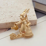 Maxbell Alloy Rabbit Brooch Breastpin Jewelry Bunny Lapel Pin for Coat Backpacks Hat StyleC