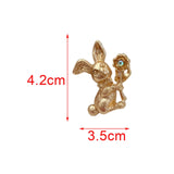 Maxbell Alloy Rabbit Brooch Breastpin Jewelry Bunny Lapel Pin for Coat Backpacks Hat StyleD