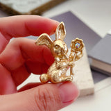 Maxbell Alloy Rabbit Brooch Breastpin Jewelry Bunny Lapel Pin for Coat Backpacks Hat StyleD