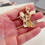 Maxbell Alloy Rabbit Brooch Breastpin Jewelry Bunny Lapel Pin for Coat Backpacks Hat StyleD