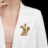 Maxbell Alloy Rabbit Brooch Breastpin Jewelry Bunny Lapel Pin for Coat Backpacks Hat StyleD