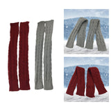 Maxbell Knitted Arm Warmer Long Fingerless Gloves Comfortable for Camping Outdoor Red