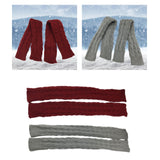 Maxbell Knitted Arm Warmer Long Fingerless Gloves Comfortable for Camping Outdoor Red