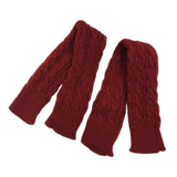 Maxbell Knitted Arm Warmer Long Fingerless Gloves Comfortable for Camping Outdoor Red