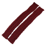 Maxbell Knitted Arm Warmer Long Fingerless Gloves Comfortable for Camping Outdoor Red