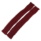 Maxbell Knitted Arm Warmer Long Fingerless Gloves Comfortable for Camping Outdoor Red