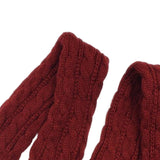 Maxbell Knitted Arm Warmer Long Fingerless Gloves Comfortable for Camping Outdoor Red