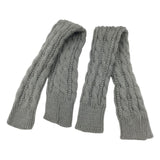 Maxbell Knitted Arm Warmer Long Fingerless Gloves Comfortable for Camping Outdoor Gray