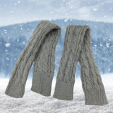 Maxbell Knitted Arm Warmer Long Fingerless Gloves Comfortable for Camping Outdoor Gray