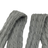 Maxbell Knitted Arm Warmer Long Fingerless Gloves Comfortable for Camping Outdoor Gray
