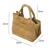 Maxbell Women Canvas Handbag Casual Tote Bag Durable and Soft Large Capacity Sturdy Khaki