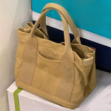 Maxbell Women Canvas Handbag Casual Tote Bag Durable and Soft Large Capacity Sturdy Khaki