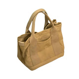 Maxbell Women Canvas Handbag Casual Tote Bag Durable and Soft Large Capacity Sturdy Khaki