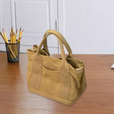 Maxbell Women Canvas Handbag Casual Tote Bag Durable and Soft Large Capacity Sturdy Khaki