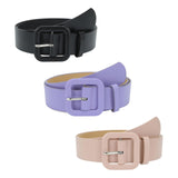 Maxbell Female Waistband Solid Pin Buckle Belt Adjustable Belts for Sweater Blouse Black