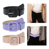 Maxbell Female Waistband Solid Pin Buckle Belt Adjustable Belts for Sweater Blouse Black