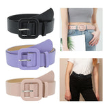 Maxbell Female Waistband Solid Pin Buckle Belt Adjustable Belts for Sweater Blouse Black