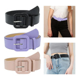 Maxbell Female Waistband Solid Pin Buckle Belt Adjustable Belts for Sweater Blouse Black