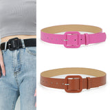 Maxbell Female Waistband Solid Pin Buckle Belt Adjustable Belts for Sweater Blouse Black