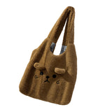 Maxbell Girls Woman Plush Handbag Single Shoulder Bag Traveling and Everyday Use Style B