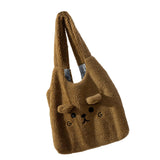 Maxbell Girls Woman Plush Handbag Single Shoulder Bag Traveling and Everyday Use Style B