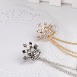 Maxbell Men's Crown Brooch Hanging Chains Lapel Pin for Dress Boyfriend Father Gift Black