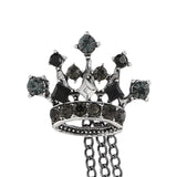 Maxbell Men's Crown Brooch Hanging Chains Lapel Pin for Dress Boyfriend Father Gift Black