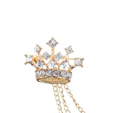 Maxbell Men's Crown Brooch Hanging Chains Lapel Pin for Dress Boyfriend Father Gift Aureate