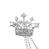 Maxbell Men's Crown Brooch Hanging Chains Lapel Pin for Dress Boyfriend Father Gift Argent
