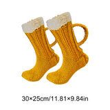Maxbell 3D Beer Mug Shaped Socks Unisex Novelty Socks Long Tube Socks Casual Soft