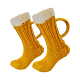 Maxbell 3D Beer Mug Shaped Socks Unisex Novelty Socks Long Tube Socks Casual Soft