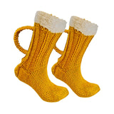 Maxbell 3D Beer Mug Shaped Socks Unisex Novelty Socks Long Tube Socks Casual Soft