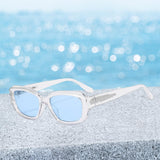 Maxbell Classic Sunglasses Comfortable Frame Unisex for Outdoor Biking Camping Clear Blue