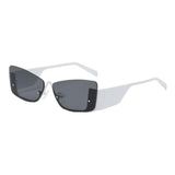 Maxbell Trendy Women's Rectangle Sunglasses Rimless Ultralight Frame Summer Eyewear White