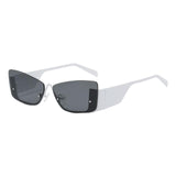 Maxbell Trendy Women's Rectangle Sunglasses Rimless Ultralight Frame Summer Eyewear White