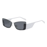 Maxbell Trendy Women's Rectangle Sunglasses Rimless Ultralight Frame Summer Eyewear White