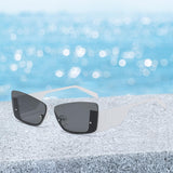 Maxbell Trendy Women's Rectangle Sunglasses Rimless Ultralight Frame Summer Eyewear White