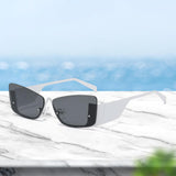 Maxbell Trendy Women's Rectangle Sunglasses Rimless Ultralight Frame Summer Eyewear White