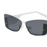 Maxbell Trendy Women's Rectangle Sunglasses Rimless Ultralight Frame Summer Eyewear White