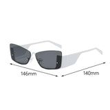 Maxbell Trendy Women's Rectangle Sunglasses Rimless Ultralight Frame Summer Eyewear White