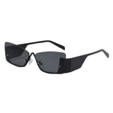 Maxbell Trendy Women's Rectangle Sunglasses Rimless Ultralight Frame Summer Eyewear Black