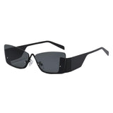 Maxbell Trendy Women's Rectangle Sunglasses Rimless Ultralight Frame Summer Eyewear Black