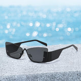 Maxbell Trendy Women's Rectangle Sunglasses Rimless Ultralight Frame Summer Eyewear Black