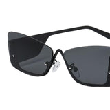 Maxbell Trendy Women's Rectangle Sunglasses Rimless Ultralight Frame Summer Eyewear Black