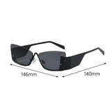 Maxbell Trendy Women's Rectangle Sunglasses Rimless Ultralight Frame Summer Eyewear Black