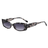 Maxbell Rectangle Sunglasses Womens Small Square Narrow Frame Fashion Vintage Style Black Leopard