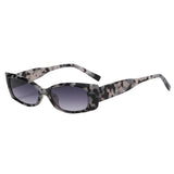 Maxbell Rectangle Sunglasses Womens Small Square Narrow Frame Fashion Vintage Style Black Leopard